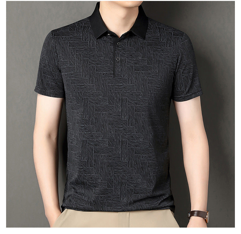 Bedrucktes Ice Silk Kurzarmshirt | Ideal für den Sommer