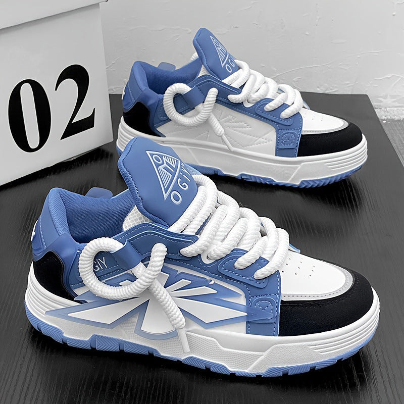 Herrensneaker mit Dicker Sohle und Synthetikleder-Obermaterial | Ideal für Frühling Sommer und Herbst