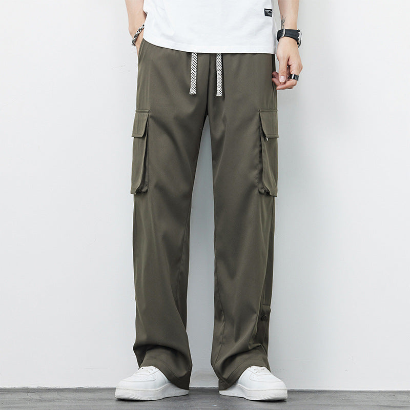 Herren Plus-Size Lockere Gerade-Hose Arbeitslatzhose I Ideal für Sommer