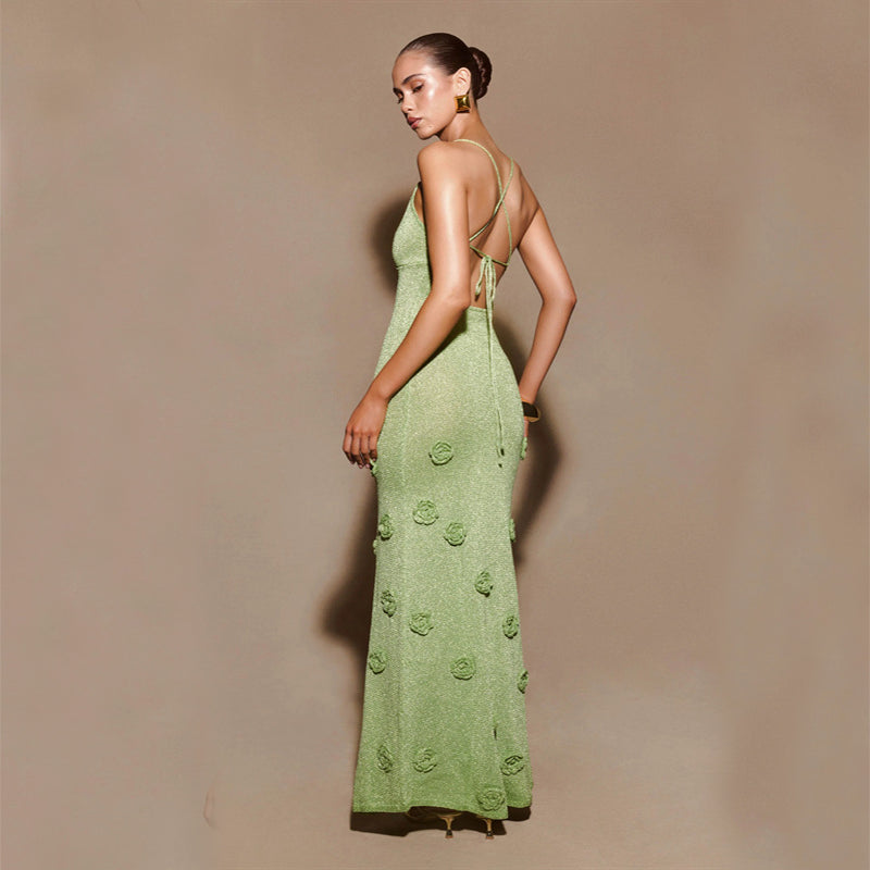 Handgehäkeltes Blumensequinenkleid | Ideal für den Frühling