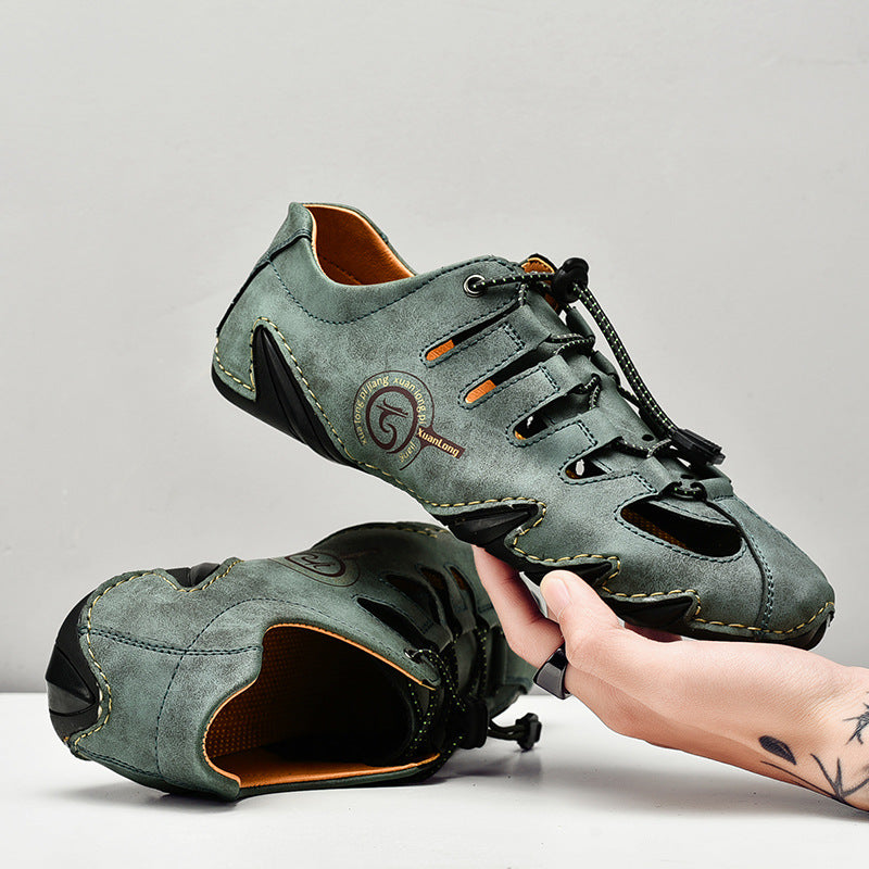 PU Leder Hohle Strand Sandalen mit Elastischem Band | Ideal für den Sommer