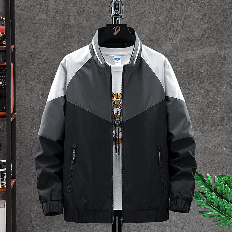 Slim-Fit Polyesterjacke mit Regulären Ärmeln und Geradem Saum | Ideal für Frühling und Herbst