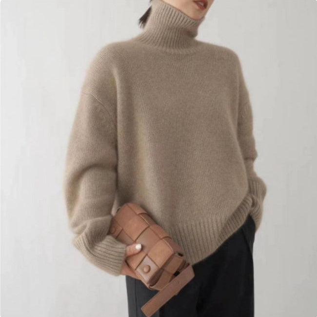 Damen dicker Rollkragenpullover | Ideal für Herbst und Winter