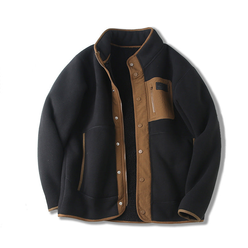 Gefütterte Übergangsjacke mit Stehkragen und Aufgesetzten Taschen | Ideal für den Frühling