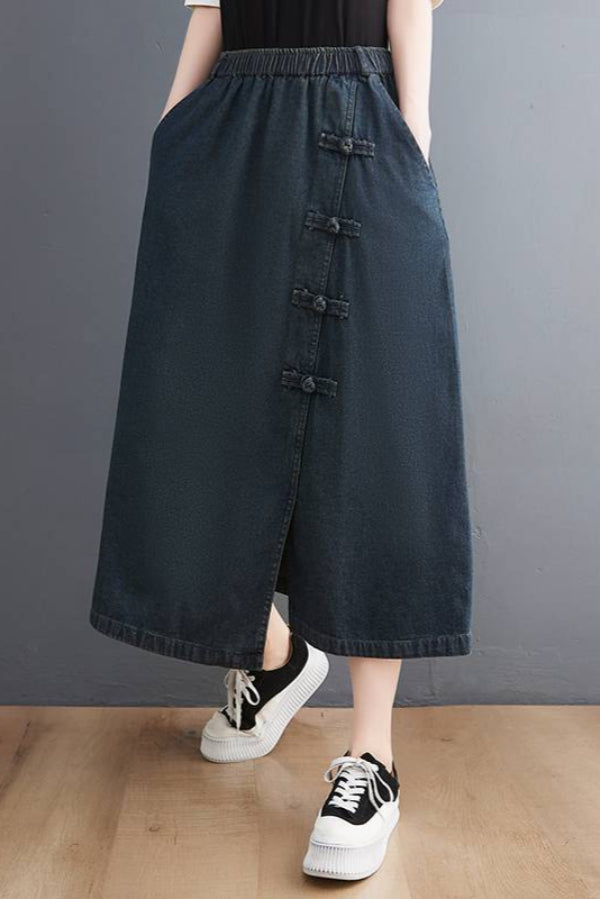 Vintage Jeansrock mit Schnalle | Ideal für Frühling und Sommer