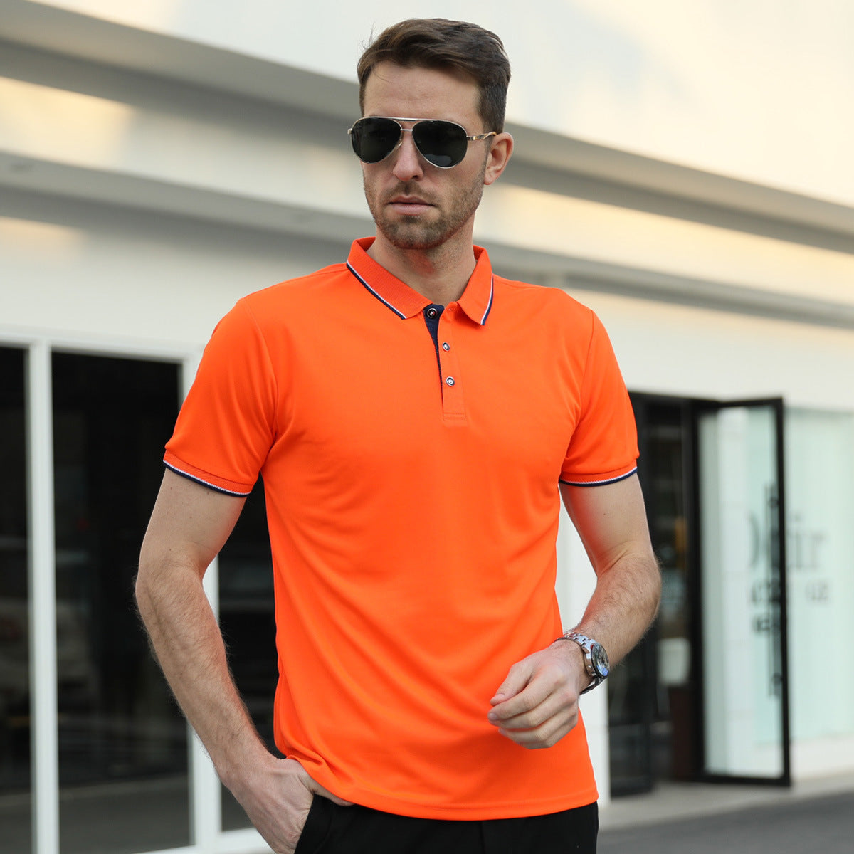 Herren Leichtes Poloshirt mit Revers Kurzarm Ideal für den Sommer