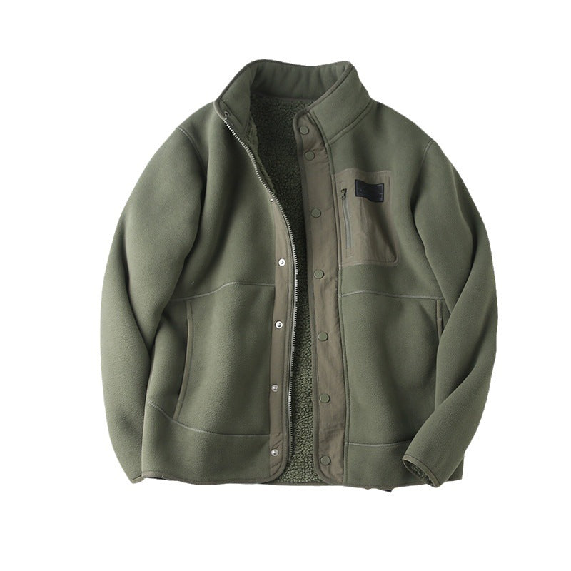 Gefütterte Übergangsjacke mit Stehkragen und Aufgesetzten Taschen | Ideal für den Frühling