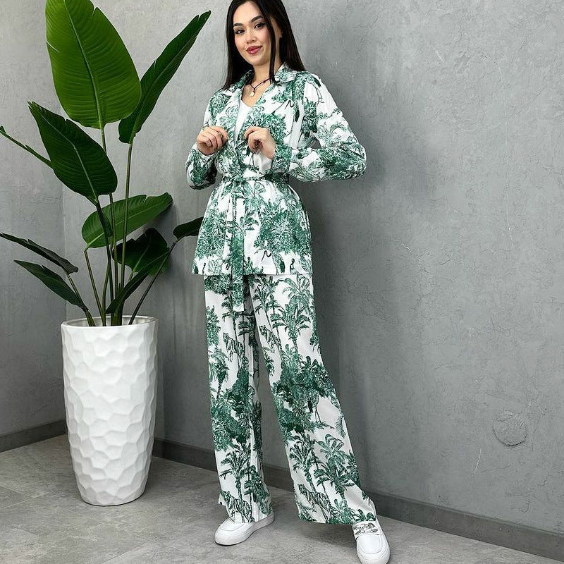 Eleganter Zweiteiliger Anzug mit Digitaldruck | Ideal für Frühling und Herbst
