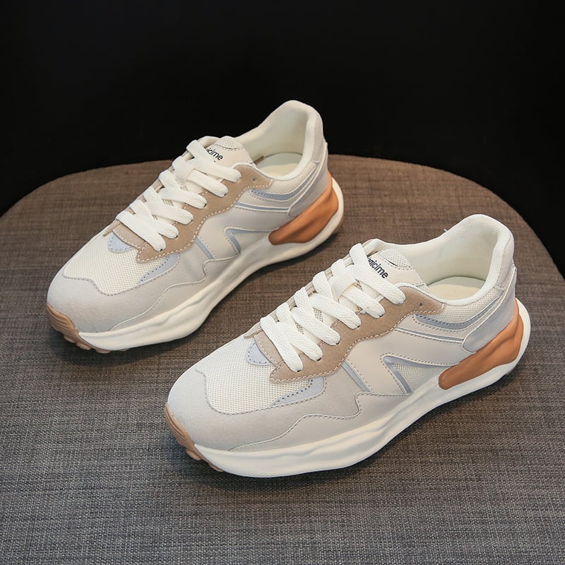 Damen Atmungsaktive Weiße Schuhe mit Plateauabsatz | Ideal für den Herbst