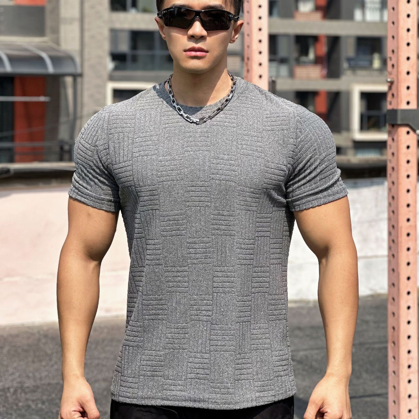 Herren Halb-Tight Fitness T-Shirt Ideal für den Sommer