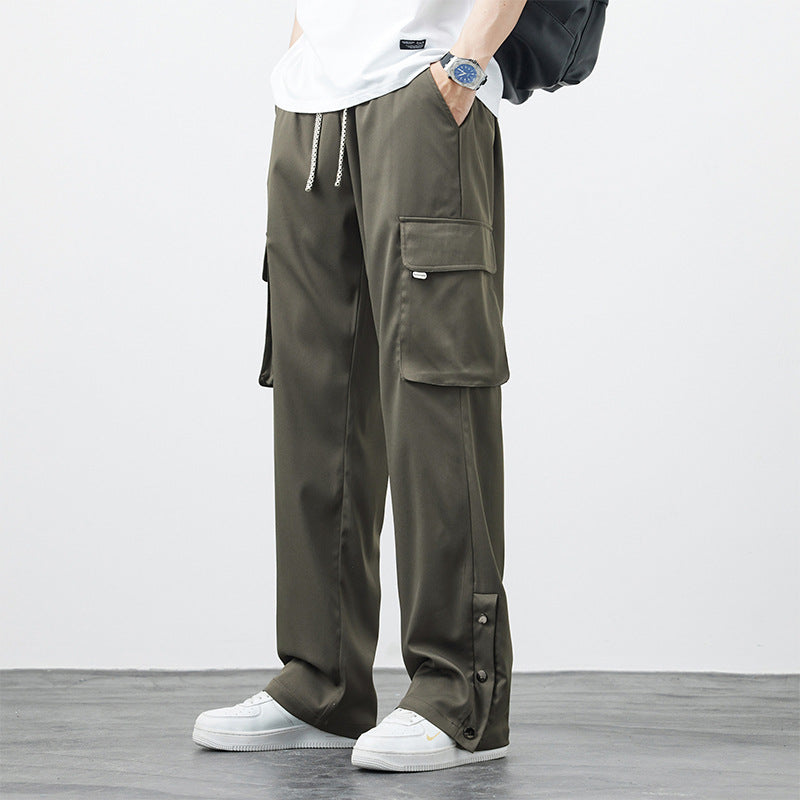 Herren Plus-Size Lockere Gerade-Hose Arbeitslatzhose I Ideal für Sommer