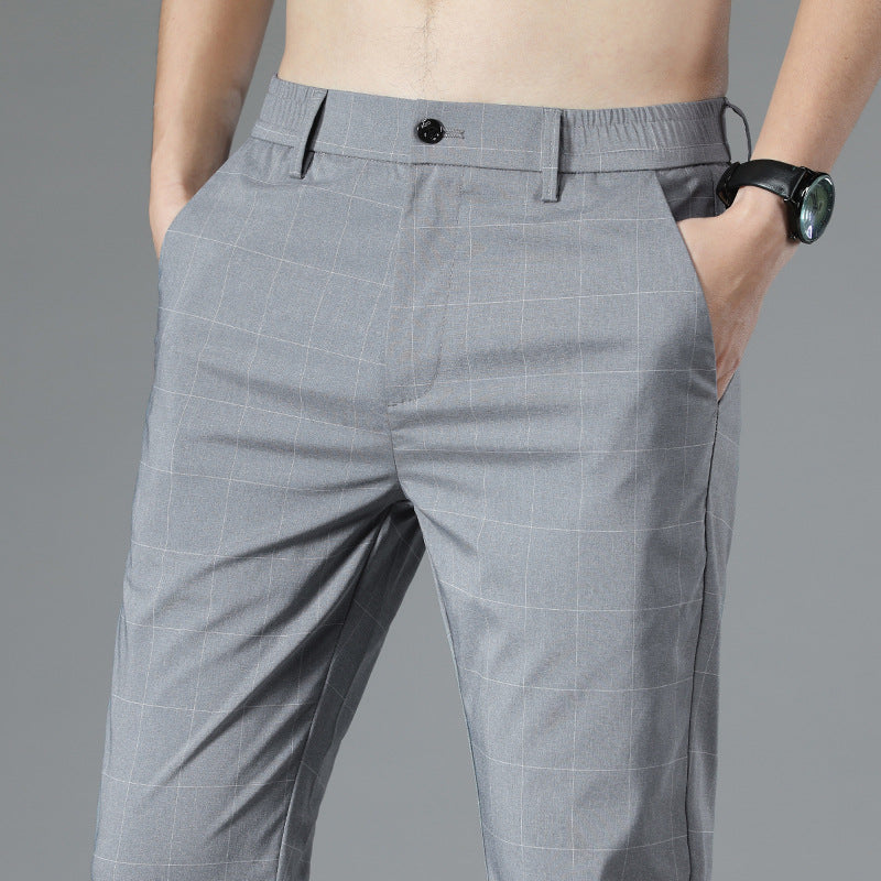 Herren Karo-Cropped-Hose aus Ice Silk | Ideal für den Sommer