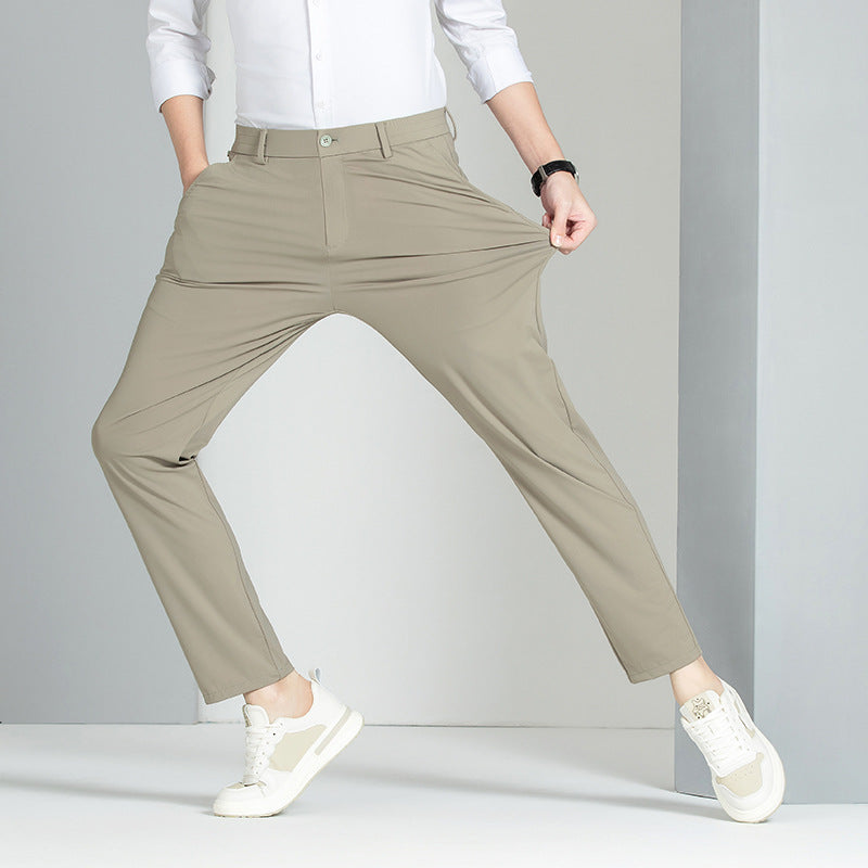 Herren Elastische Eis-Seide Hosen Ideal für den Frühling