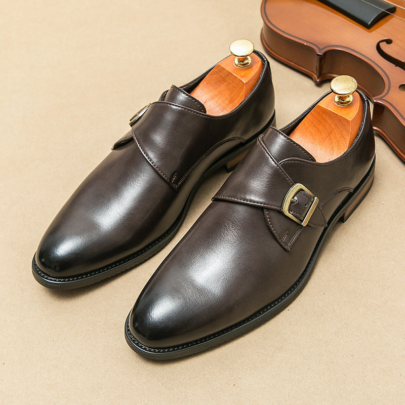 Herren Leder Slip-on Business Schuhe mit Höhensteigernder Sohle Ideal für alle Jahreszeiten