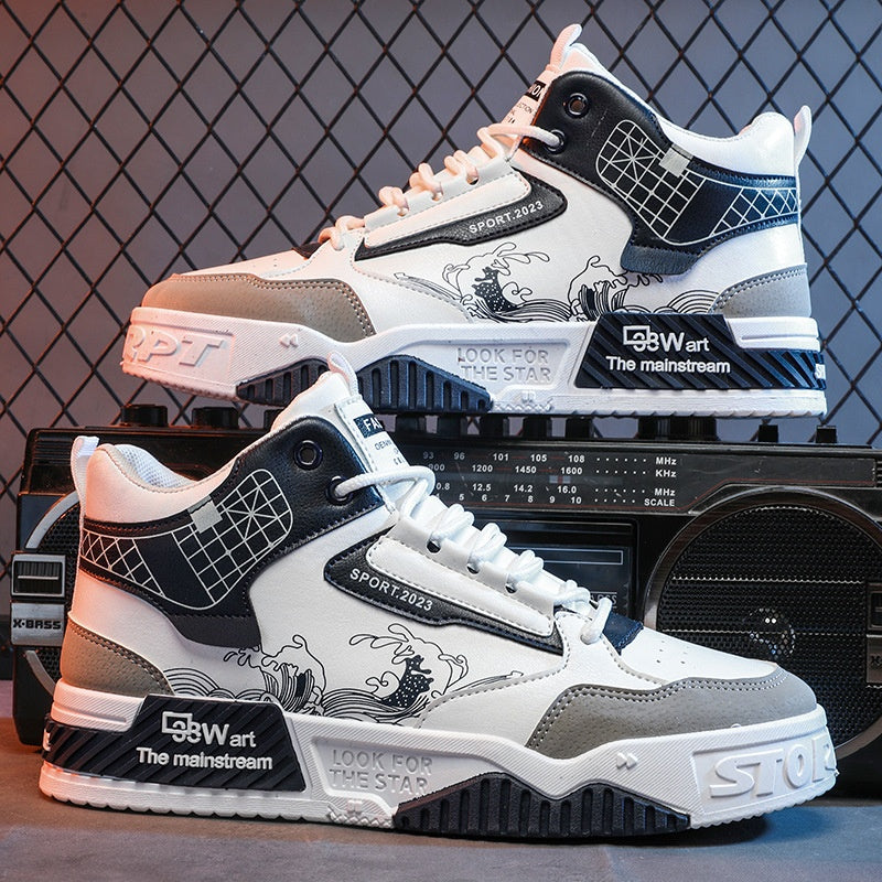 High Top Gummisohlen Schnür-Mesh-Sneaker | Ideal für Frühling