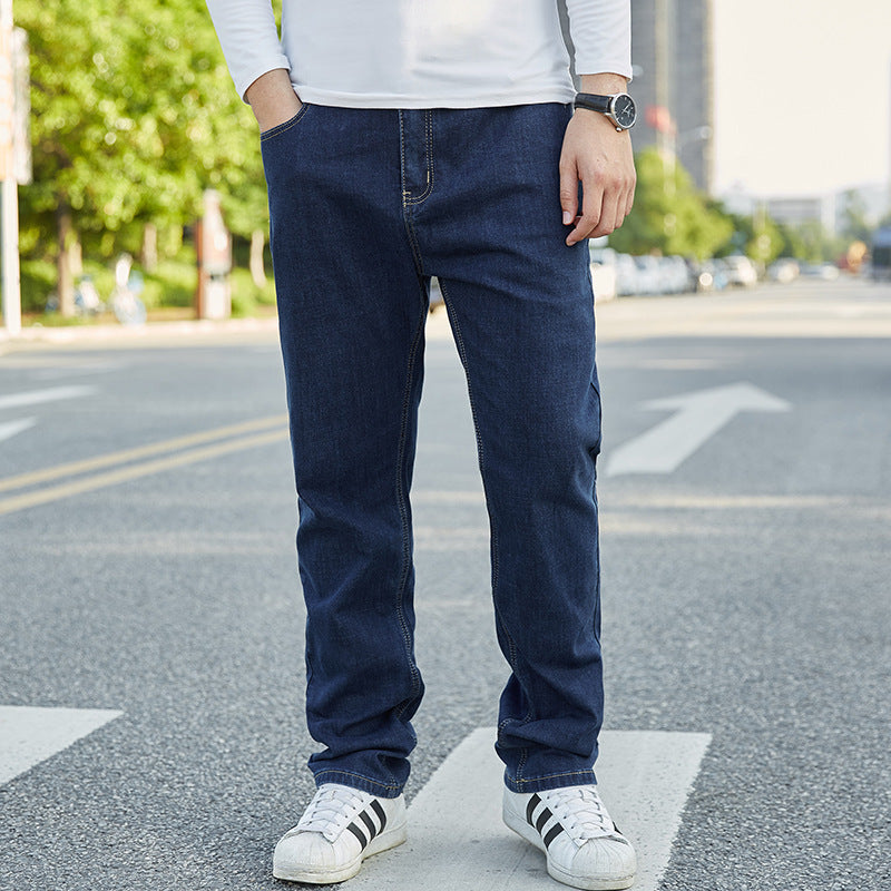 Plus-Size Herren Lose Gerade Bein Mit Mittlerer Taille Jeans I Ideal für Alle Jahreszeiten