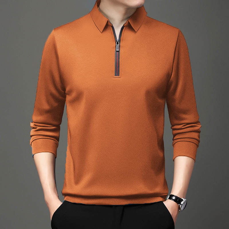 Herren Langarm Polohemd mit Halbreißverschluss Ideal für Frühling und Herbst