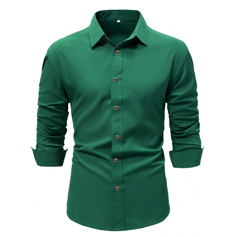 Langarm Business-Hemd in Uni-Farbe | Ideal für Frühling und Herbst