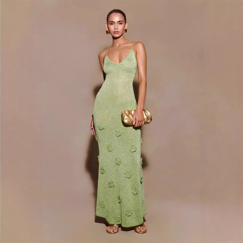 Handgehäkeltes Blumensequinenkleid | Ideal für den Frühling
