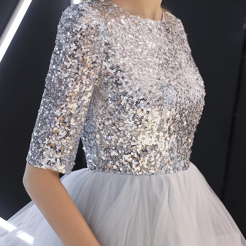 Paillettenbesetztes Langes Abendkleid mit Fließendem Rock | Ideal für Herbst und Winter