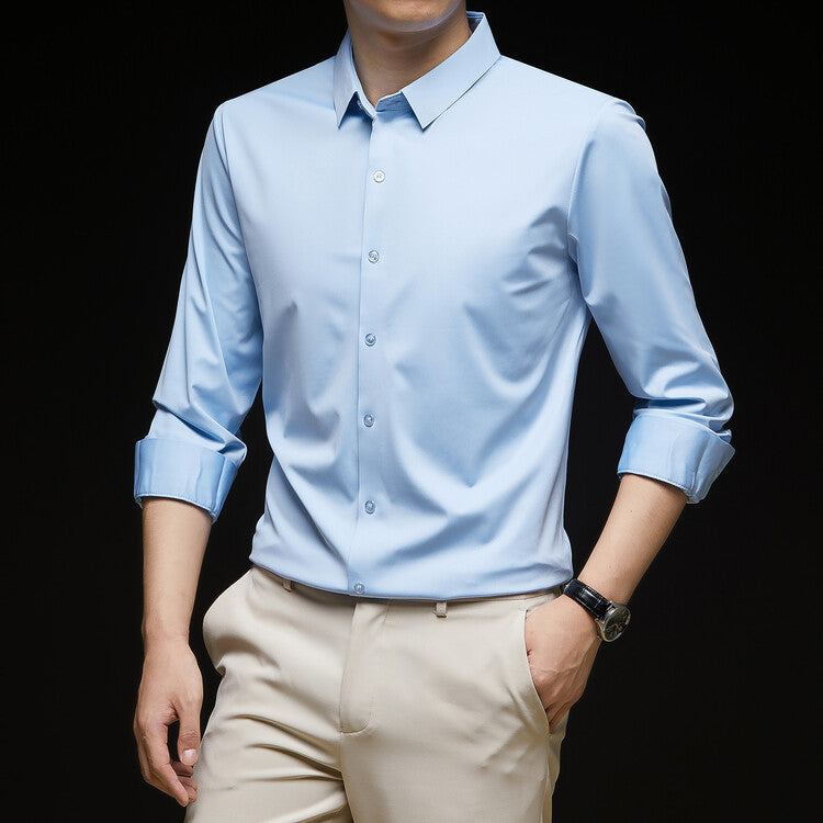 Herren Slim Fit Langarm Hemd mit Knopfleiste – Ideal für den Herbst