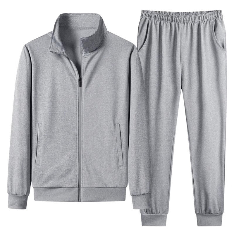 Herren Strickjacke mit Stehkragen und Reißverschluss sowie Jogginghose Ideal für den Herbst