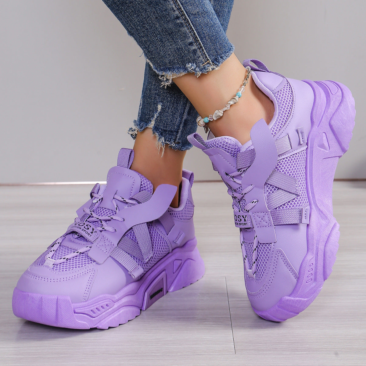 Atmungsaktive Mesh-Laufschuhe für Frauen mit Höhenverstellung | Ideal für Frühling, Herbst