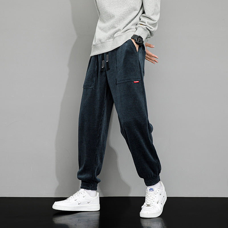 Lockere Weitbeinige Cord-Sweatpants Ideal für Herbst und Winter