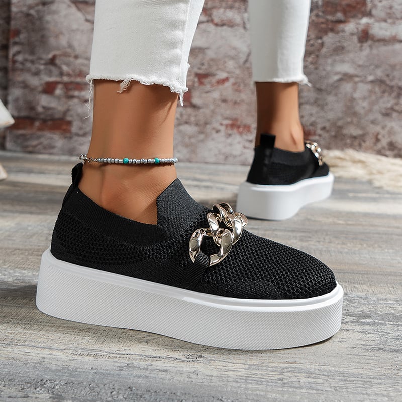 Flache Schuhe mit Kettendetail und Atmungsaktivem Mesh-Obermaterial | Ideal für Frühling und Sommer