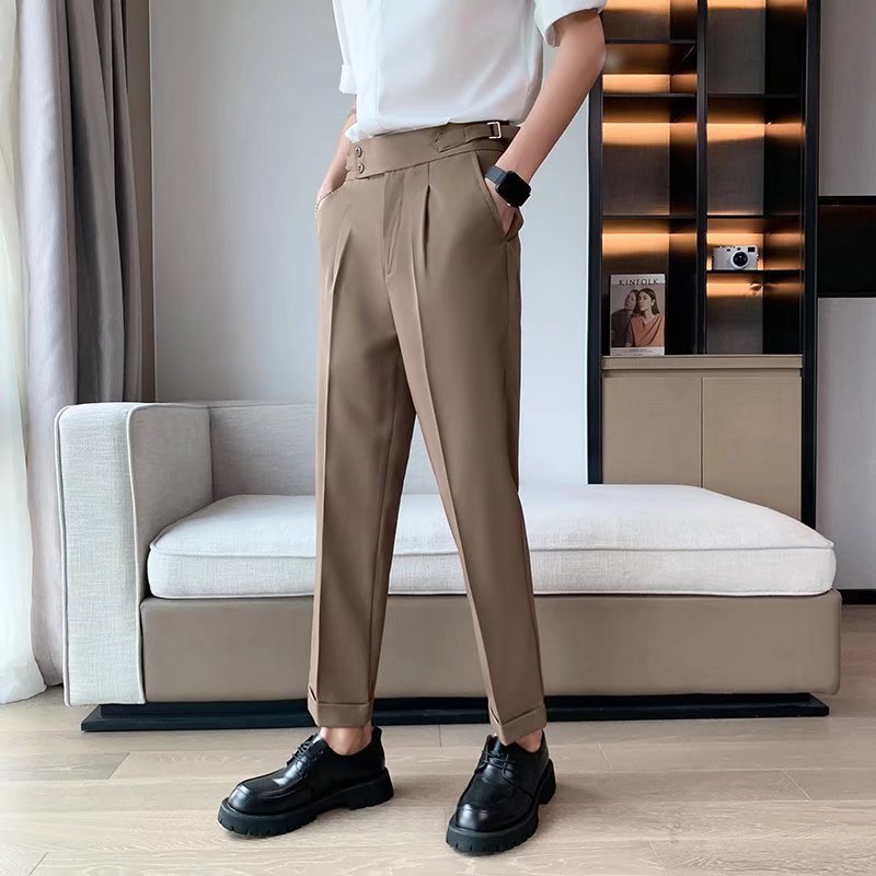 Herren Hochtaillierte Hosen mit Geradem Bein I Ideal für Frühling und Herbst