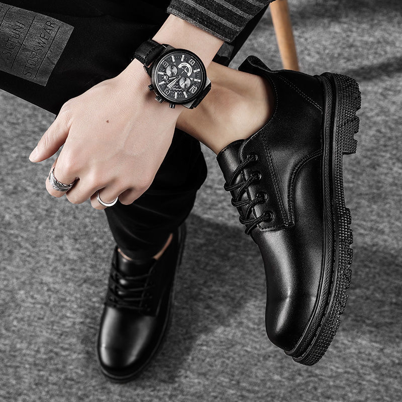 Herren Leder Stiefeletten mit Plüschfutter und Gummisohle Ideal für den Winter
