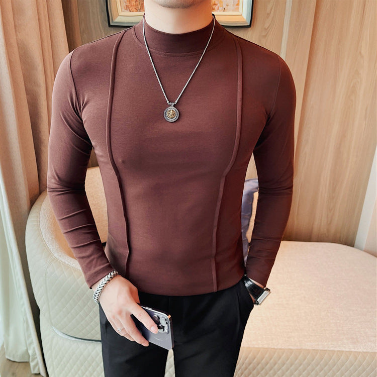 Herren gestreiftes Langarm Slim Fit T-Shirt – Ideal für Frühling und Herbst