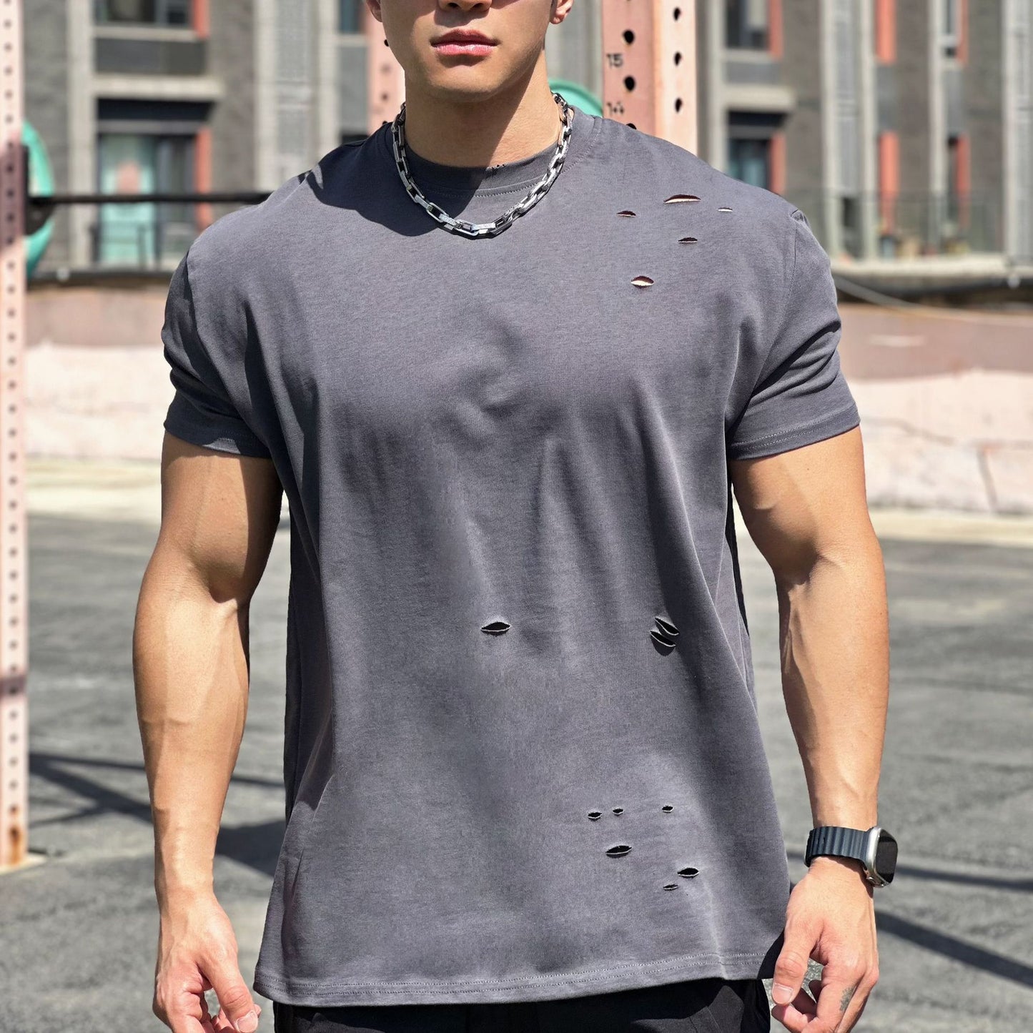 Baumwoll-Sportshirt mit Loose Fit und kurzen Ärmeln | Ideal für den Sommer