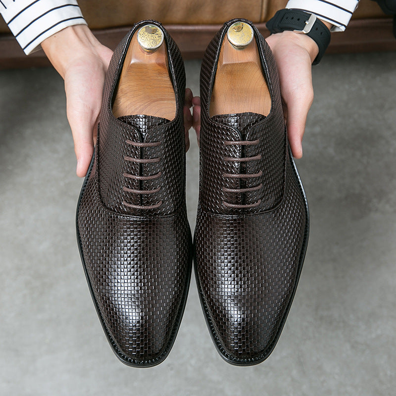 Herren Leder Business Schnürschuhe mit Spitzem Zeh | Ideal für Frühling Sommer und Herbst