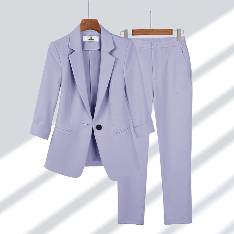 Frauen Longsleeve Blazer und Hose Zwei-Teile-Set | Ideal für Frühling und Herbst