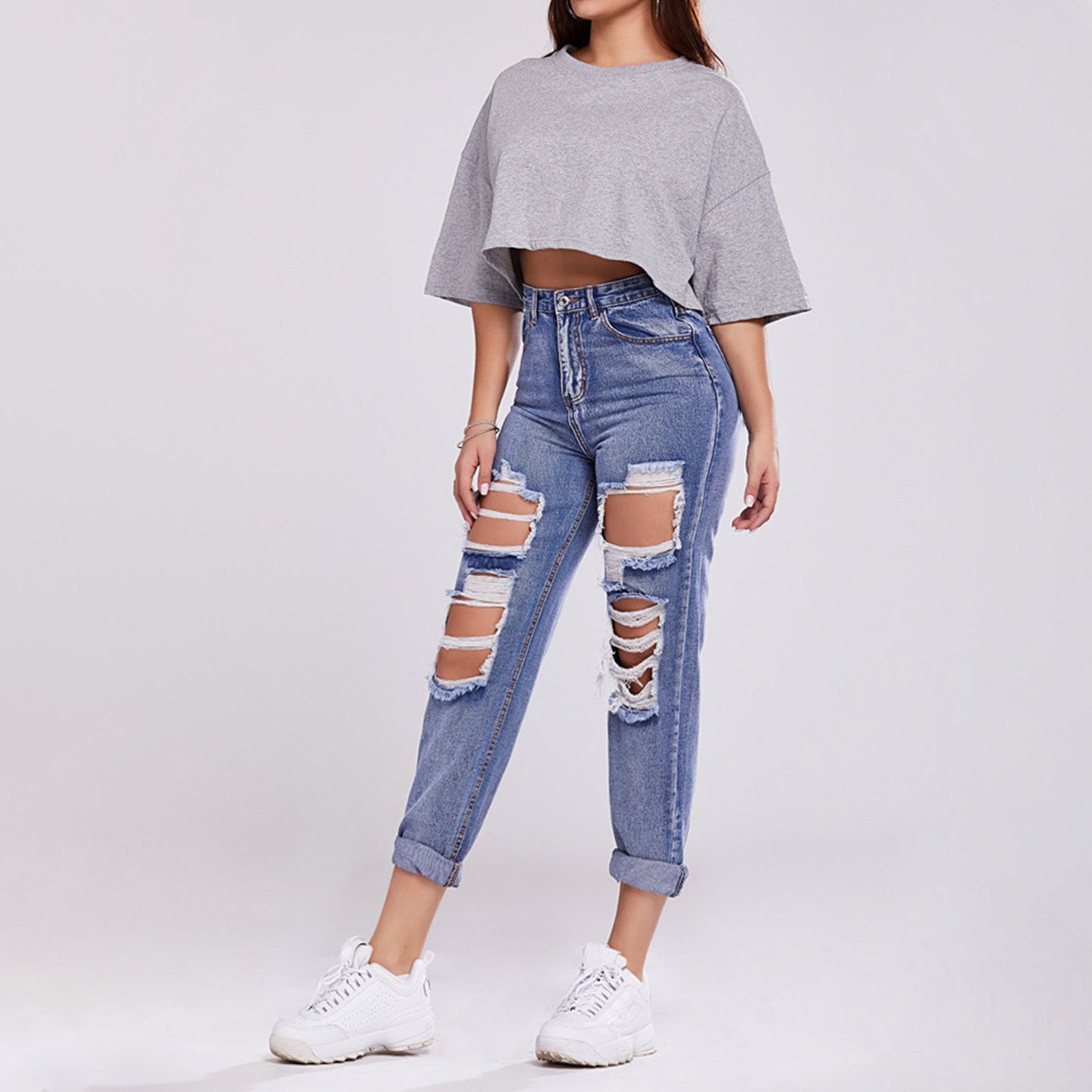 High-Waist Jeans mit Geradem Bein und Push-Up-Effekt | Ideal für Frühling und Herbst