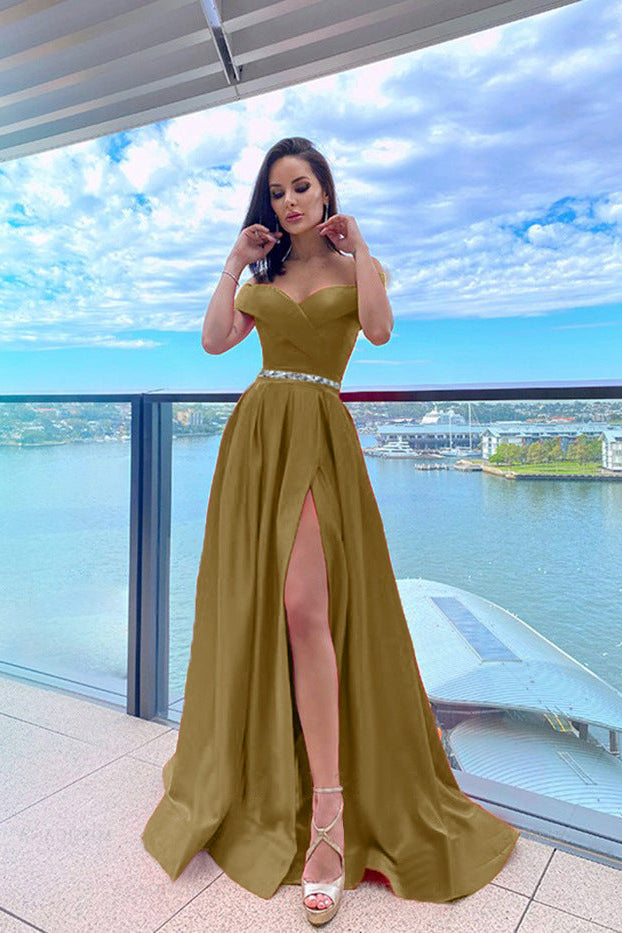 Ärmelloses Langes Abendkleid mit Schleppe | Ideal für alle Jahreszeiten