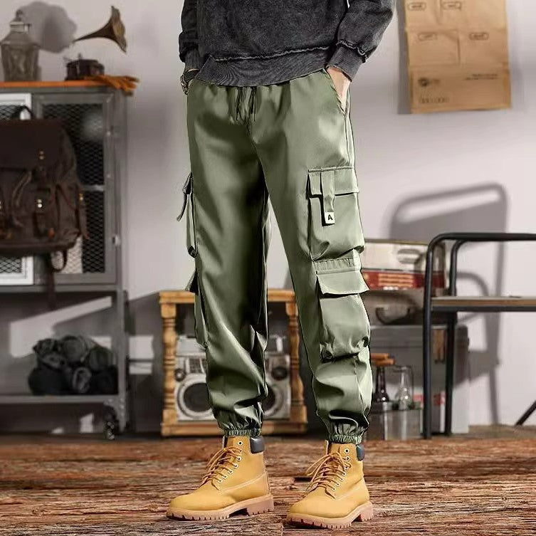 Locker Geschnittene Herren-Latzhose mit Bündchen und Kordelzug | Ideal für Alle Jahreszeiten