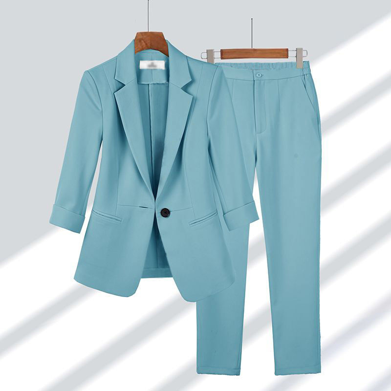 Frauen Longsleeve Blazer und Hose Zwei-Teile-Set | Ideal für Frühling und Herbst