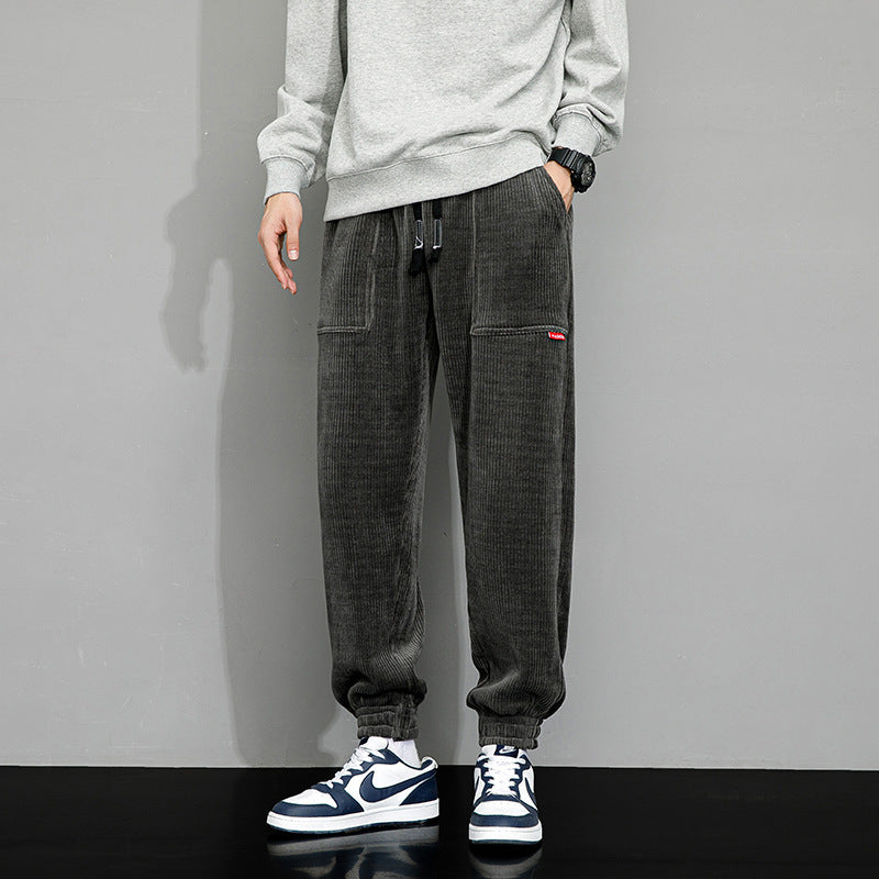 Lockere Weitbeinige Cord-Sweatpants Ideal für Herbst und Winter
