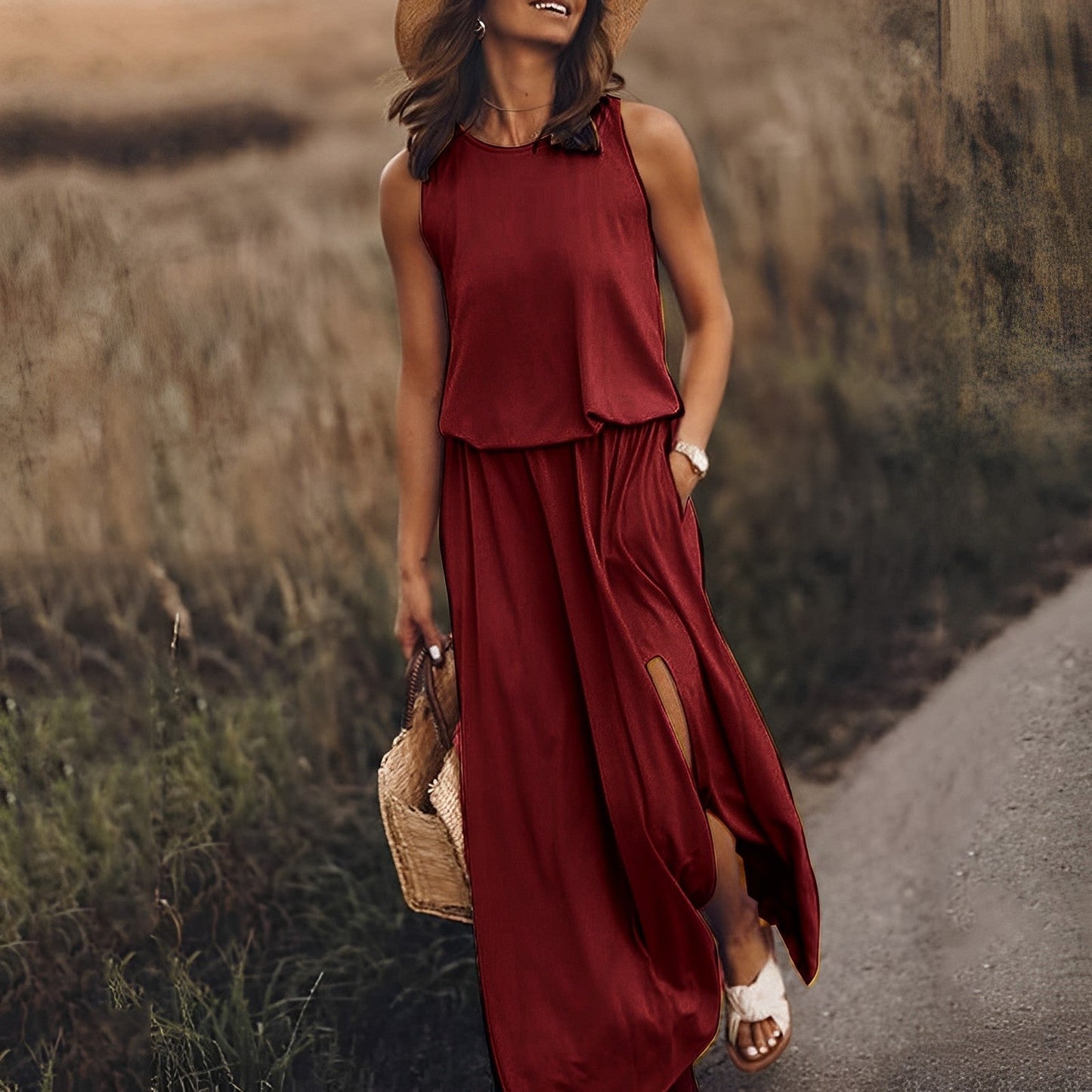 Ärmelloses Maxikleid im Retro-Stil | Perfekt für Frühling und Sommer