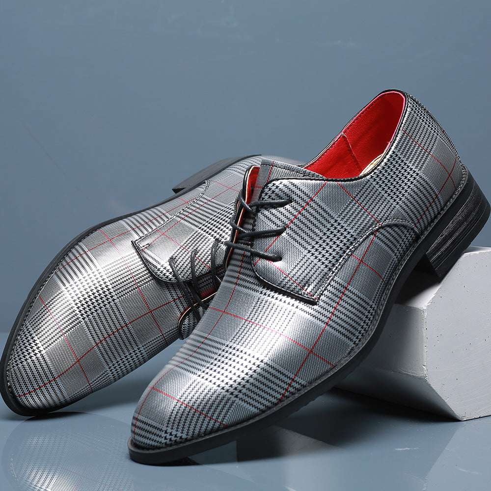 Herren Schnür-Leder Business-Schuhe mit Streifen-Detail | Ideal für Alle Jahreszeiten