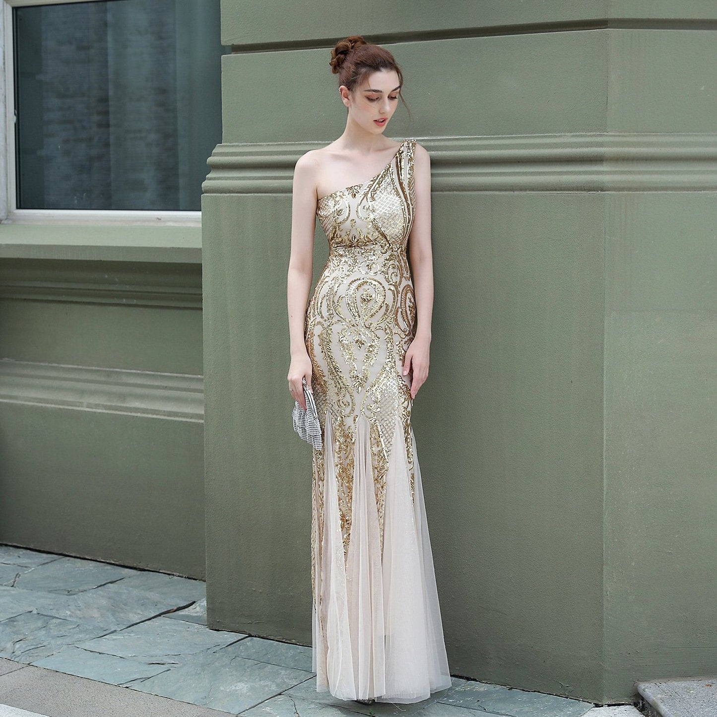 Rückenfreies Fischschwanz-Abendkleid mit Taillendetail | Ideal für alle Jahreszeiten