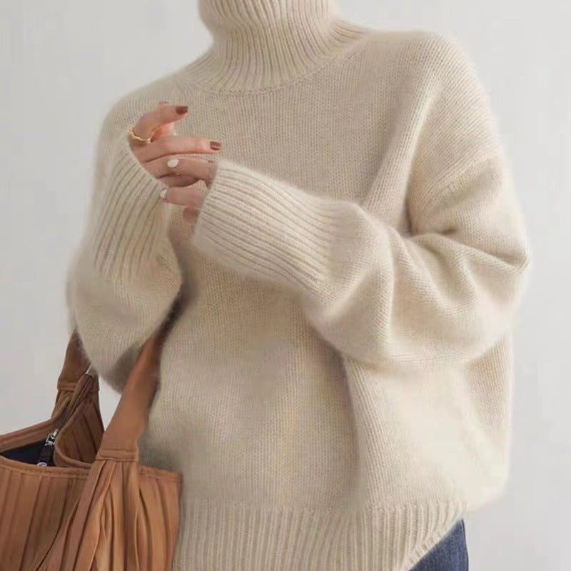 Damen dicker Rollkragenpullover | Ideal für Herbst und Winter