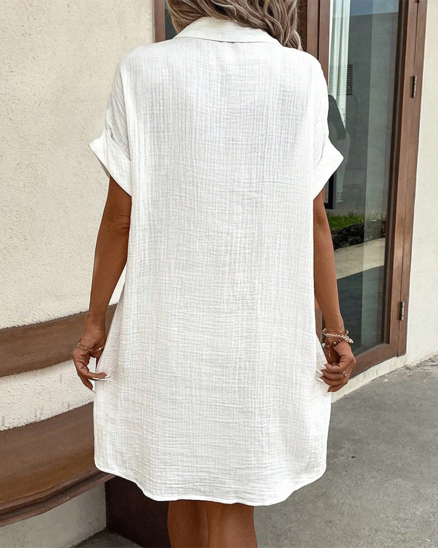 Langarm Hemdkleid mit Knopfleiste für Frauen | Ideal für Frühling und Herbst