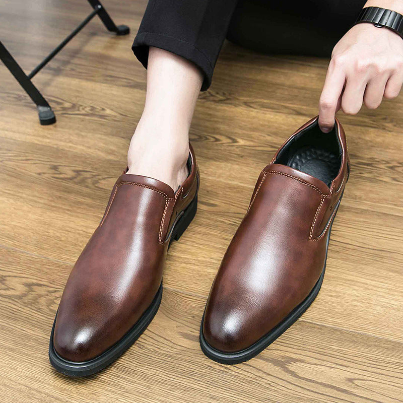 Herren Leder Slip-On Business Schuhe mit Rutschfester Gummisohle | Ideal für Alle Jahreszeiten