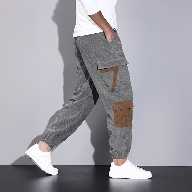 Cordhose Latzhose mit Knöchelbindung Ideal für den Herbst