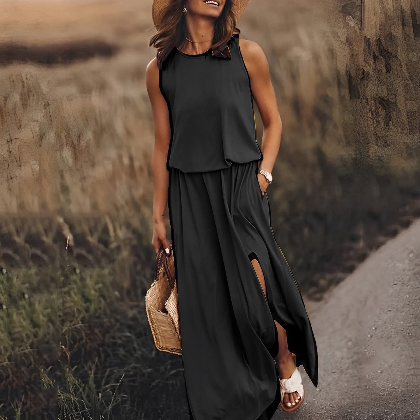 Ärmelloses Maxikleid im Retro-Stil | Perfekt für Frühling und Sommer