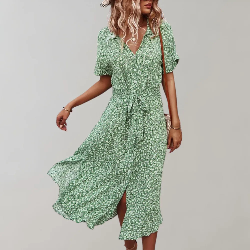 Leichtes Midi-Kleid mit Fließendem Schnitt | Ideal für Frühling und Sommer