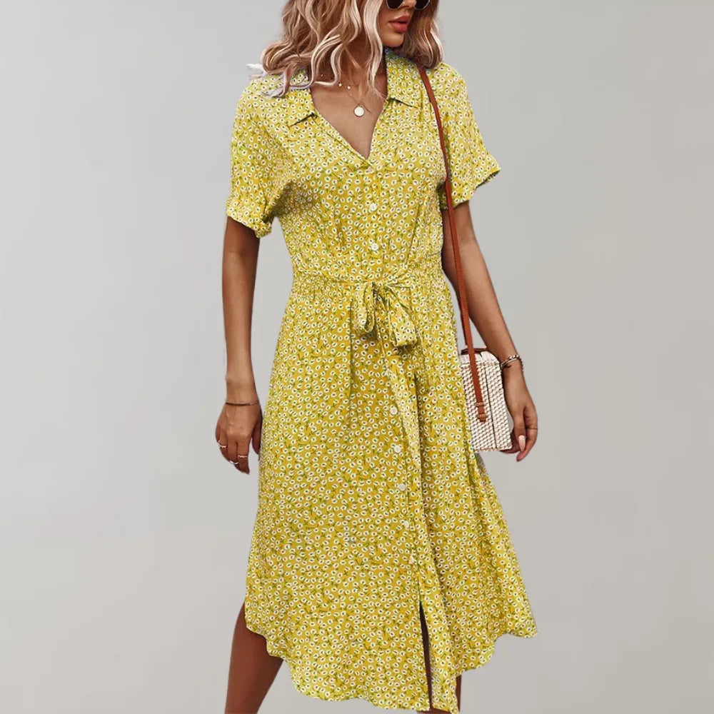 Leichtes Midi-Kleid mit Fließendem Schnitt | Ideal für Frühling und Sommer